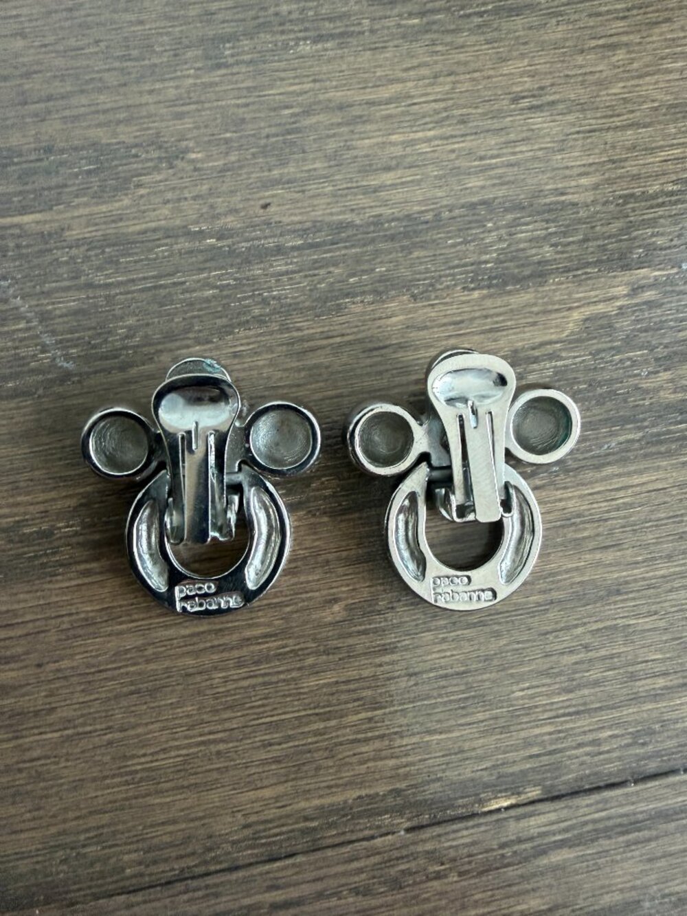 Paco Rabanne Vintage Ball Ring Clip Earrings - Picture 2 of 5